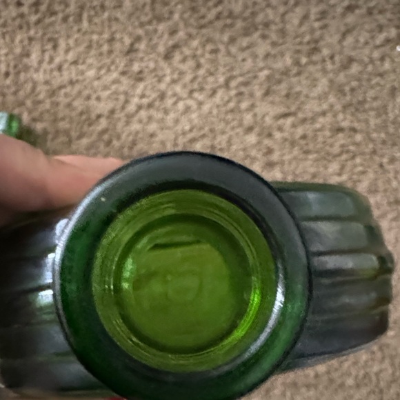 Vintage Wheaton Dwight D. Eisenhower Green Carnival Glass First Edition Bottle - Picture 8 of 12